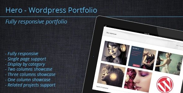 Hero – WordPress Portfolio - Melhores plugins para portfolio de clientes